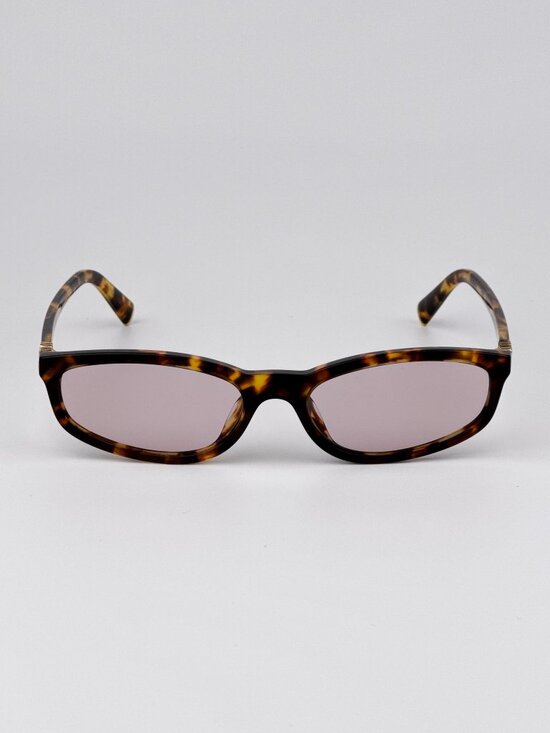 Miu Miu Women’s Sunglasses Honey Havana Pink Rectangle Frames MUA06S 14L4I0 NEW main image 5